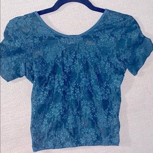 Hunter Green American Apparel Lace crop top